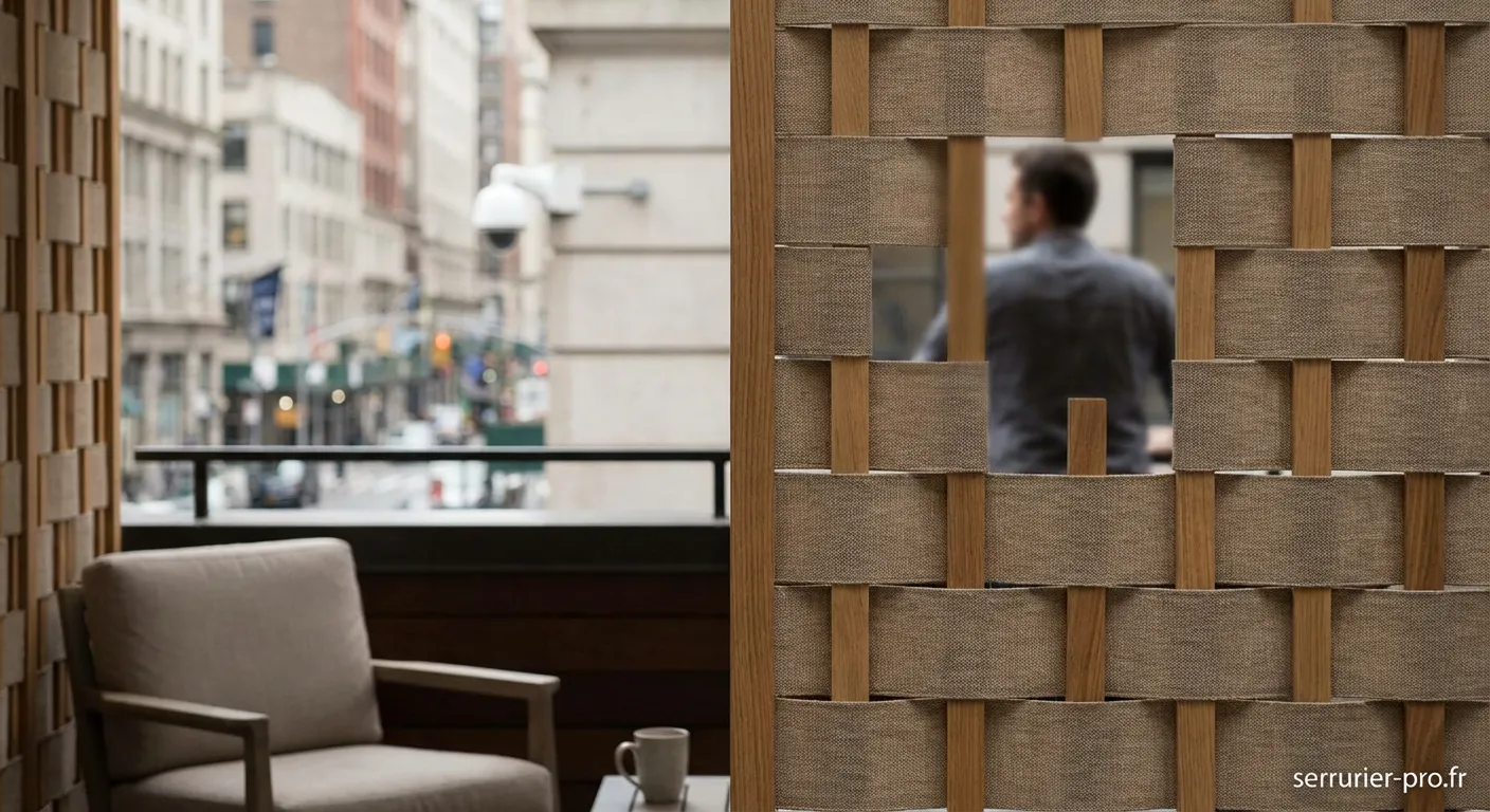 Brise-vue installé sur balcon pour protection intimité