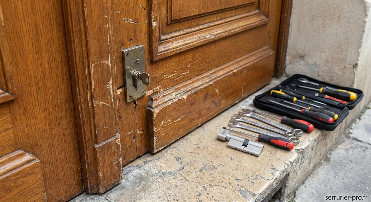 Réparation de serrure suite à des dommages vandalisme