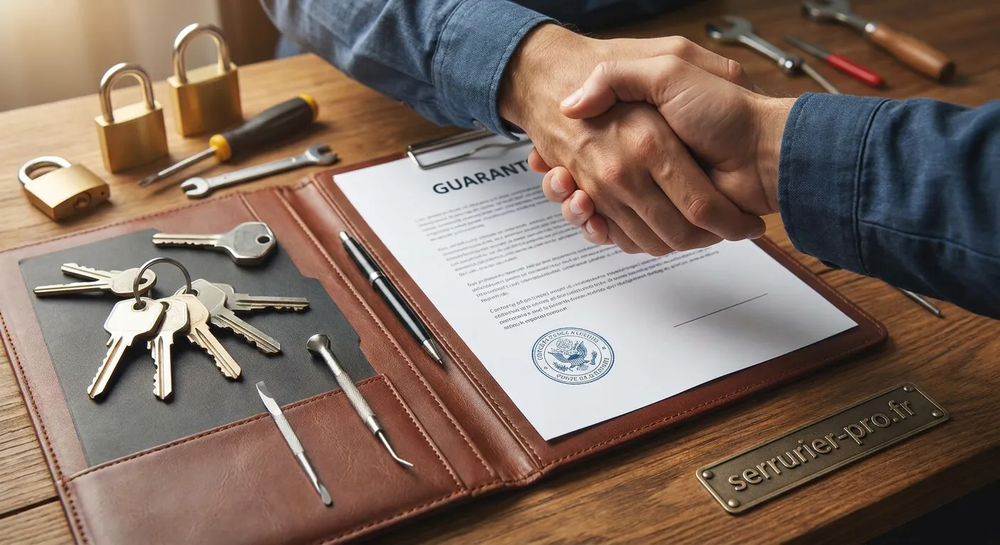 Illustration représentant un document de garantie avec serrure