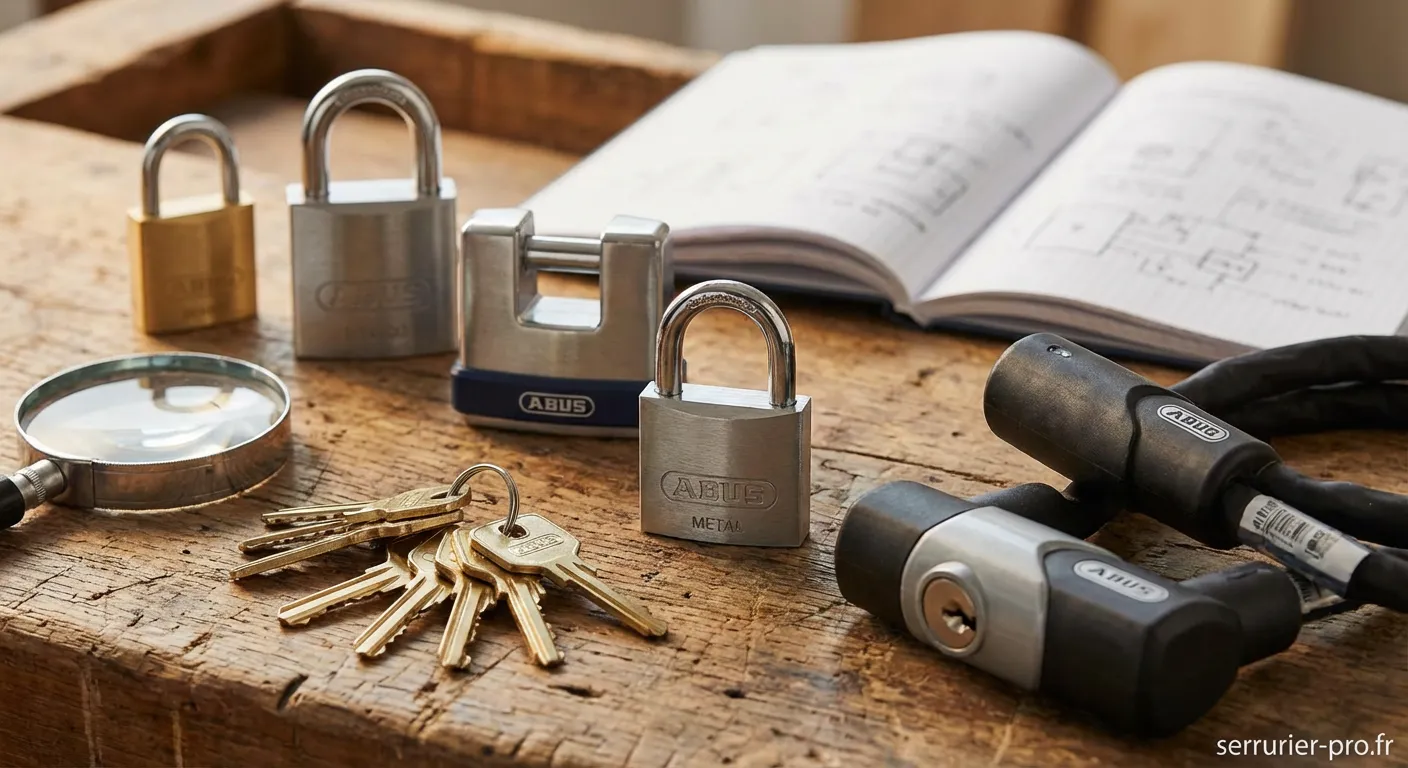 Serrure haute sécurité marque ABUS installée sur porte blindée